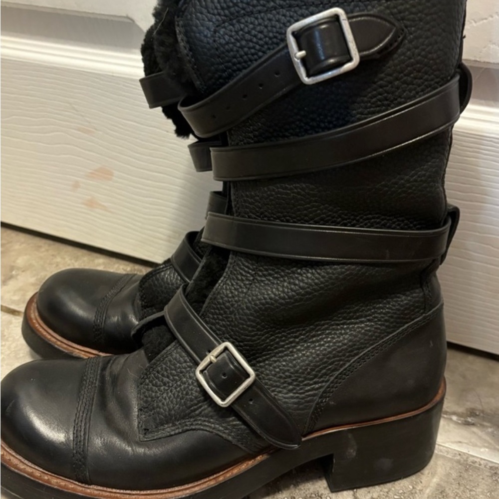Coach Black Multi-Strap Combat Boots - Picture 2 of 4